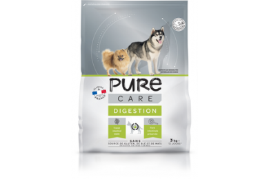 Croquettes chien digestion 3kg - Pure Care