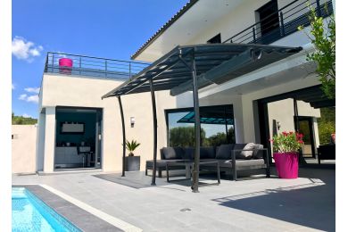 Pergola Stockholm adossée 6x3.5m - Polycarbonate
