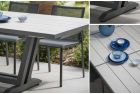 Table Amaka extensible 145/185 HPLgris espace /aluminium gris anthracite - Les Jardins