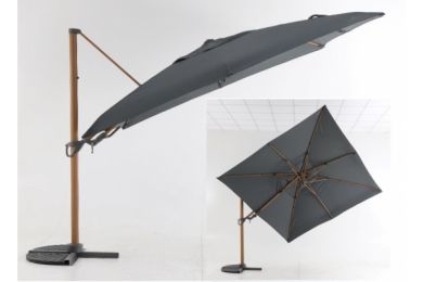 Parasol déporté deluxe 300x300 flip flap - inclinable/orientable - MWH