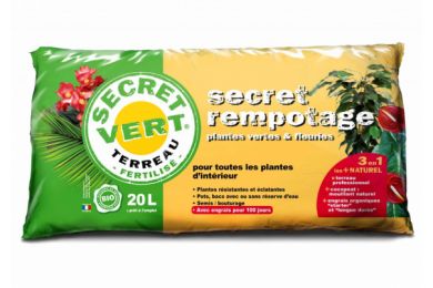 Secret rempotage et plantes vertes - Terreau BIO - sac de 20L UAB