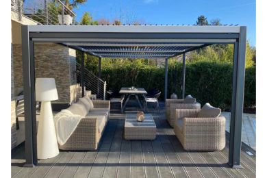 Pergola autoportée Kiosko XXL 7.20x3.50m - Toit plat - MWH