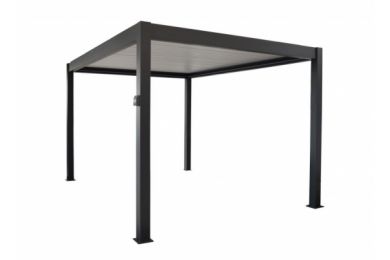 Pergola autoportée bioclimatique manuelle ZEPHIR 3x4 m - Toit plat - Océo