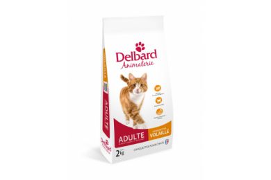 Croquettes chat adulte volaille 2 kg - Delbard ..