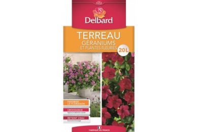 Terreau géraniums & plantes fleuries 20L - Delbard ..
