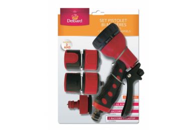 Set pistolet bi-matières + raccords universels - Delbard