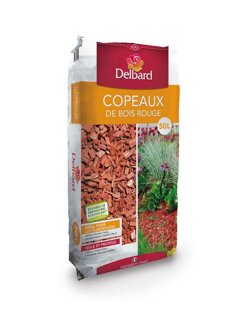 Copeaux de bois rouge 50L - Delbard - Paillage - Tesa Garden