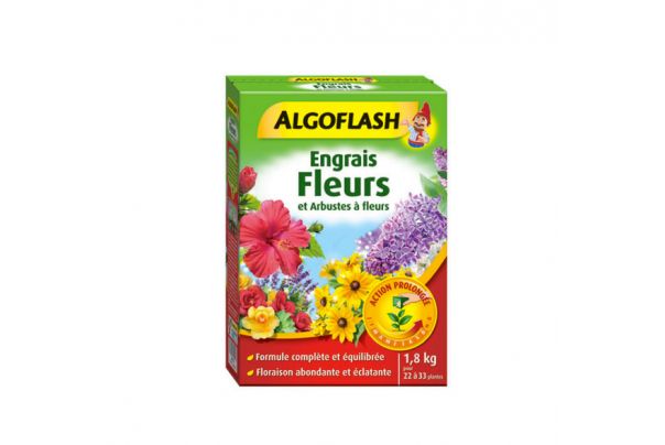 Engrais Algoflash Fleurs Et Arbustes à Fleurs | Action Prolongée 3 Mois, 800 G | NPK 16.4.13 + MgO - Pour Floraison éclatante