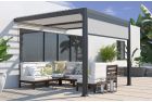 Pergola adossée bioclimatique Miami 3x3m - Toit plat - Couleurs du monde