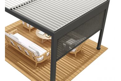 Store coulissant - Pergola adossée bioclimatique Zéphir/Eris- 4m