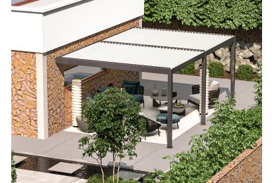 Pergola ZEPHIR adossée 5,74x3,85 m - Bioclimatique motorisée