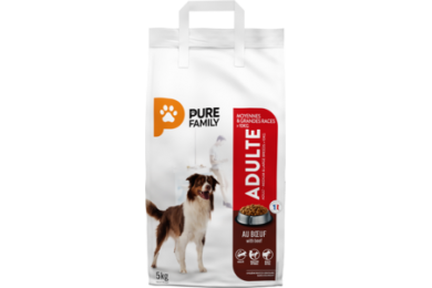 Croquettes chien adulte moyennes & grandes races 5kg - Pure Family