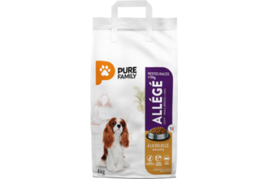 Croquettes chien adulte petite race light 4kg - Pure Family