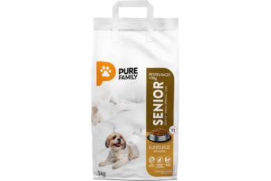 Croquettes chien senior petite race 5kg - Pure Family