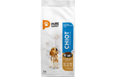 Croquettes chiot moyennes & grandes races 15kg - Pure Family