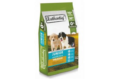 Croquettes chiot junior grande race 4kg - Authentiq'