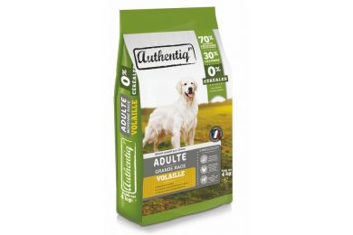 Croquettes chien adulte grande race 4kg - Authentiq'