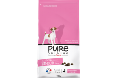 Croquettes chiot junior petite et moyenne race 7.5kg - Pure Origine 