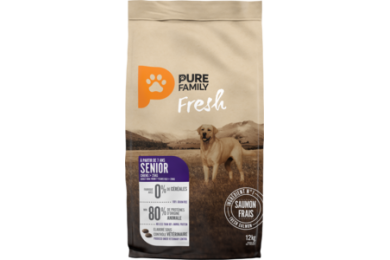 Croquettes chien senior grande race 12kg - Pure Family Fresh