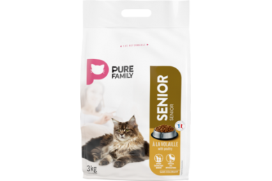 Croquettes chat senior 3kg - Pure Family